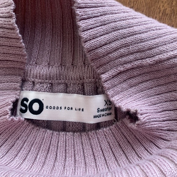 SO mauve ribbed too long sleeve - Picture 2 of 3
